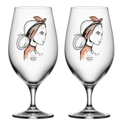 Kosta Boda All About You Ølglass 40 Cl 2-Pakn. Near You Beer (Rusty Orange) New
