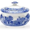 Spode Blue Italian Sukkerskal Med Lokk Hot