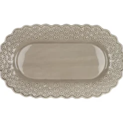 PotteryJo Ditsy Ovalt Serveringsfat Greige (Beige) Outlet