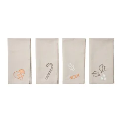 Broste Copenhagen Fryd Toyserviett 45 X 45 Cm 4 Deler Light Warm Grey-Beige Best