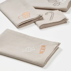 Broste Copenhagen Fryd Toyserviett 45 X 45 Cm 4 Deler Light Warm Grey-Beige Best