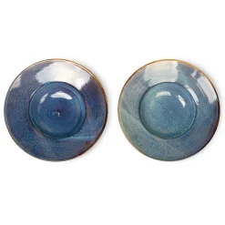 HK Living Home Chef Pastatallerken O28,5 Cm Rustic Blue Fashion