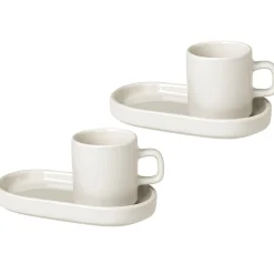 Blomus Pilar Espressokopp Med Fat 2-Stk. Moonbeam Sale
