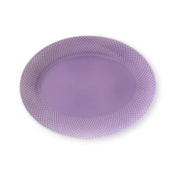 Lyngby Porcelæn Rhombe Ovalt Serveringsfat 35X26,5 Cm Lyselilla Online