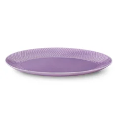 Lyngby Porcelæn Rhombe Ovalt Serveringsfat 35X26,5 Cm Lyselilla Online