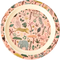 RICE Barnetallerken Jungle Animals Coral-Multi Clearance