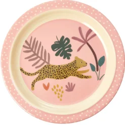 RICE Barnetallerken Jungle Animals Pink-Multi Clearance