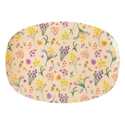RICE Melamintallerken 16,5X23 Cm Wild Flower Best
