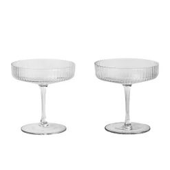 Ferm LIVING Ripple Champagneglass 2-Pakn. Klar Outlet