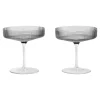 Ferm LIVING Ripple Champagneglass 2-Pakn. Smoked Grey Sale