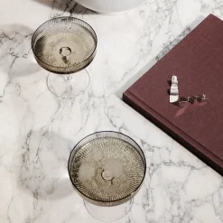 Ferm LIVING Ripple Champagneglass 2-Pakn. Smoked Grey Sale