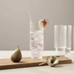 Ferm LIVING Ripple Long Drink Glass 4-Pakk Klar Discount