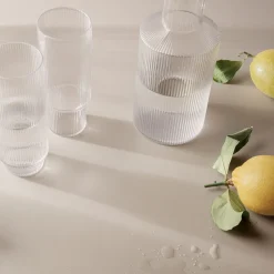 Ferm LIVING Ripple Long Drink Glass 4-Pakk Klar Discount