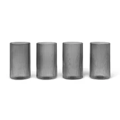 Ferm LIVING Ripple Verrines Serveringsglass 14 Cl 4-Stk. Smoked Grey Fashion