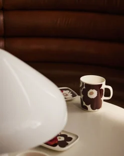 Marimekko Unikko Kopp 2,5 Dl 2-Pakning Clay-Dark Wine-White New