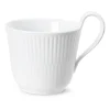 Royal Copenhagen White Fluted Kopp Med Hoyt Handtak Fashion