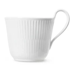 Royal Copenhagen White Fluted Kopp Med Hoyt Handtak Fashion