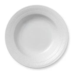 Royal Copenhagen White Fluted Latexplate Med Kant O 21 Cm Outlet