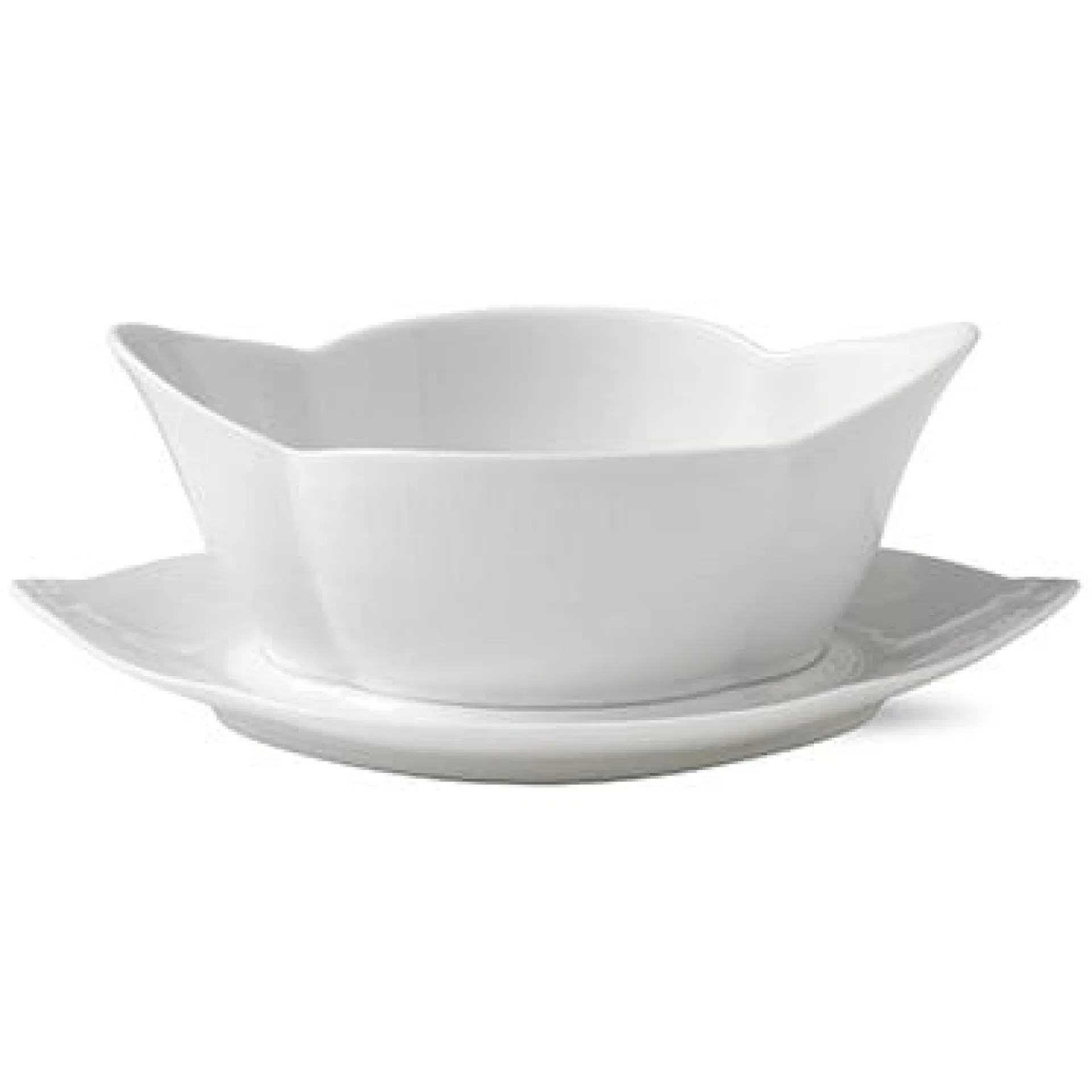 Royal Copenhagen White Fluted Sauseskal Med Skal Discount