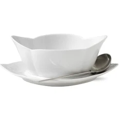 Royal Copenhagen White Fluted Sauseskal Med Skal Discount