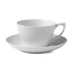 Royal Copenhagen White Fluted Tekopp Med Skal Sale